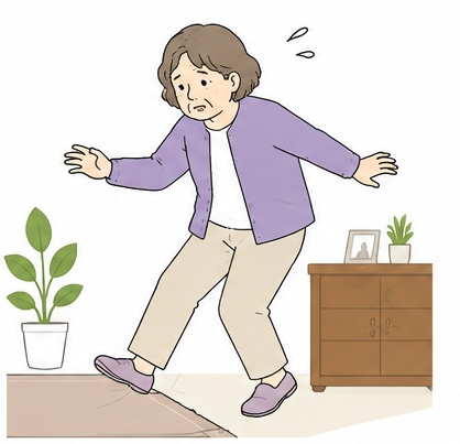 家の中でつまずくことが増えた