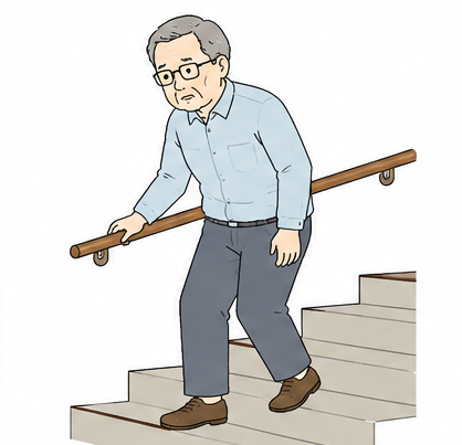 階段の上り下りに手すりが必要